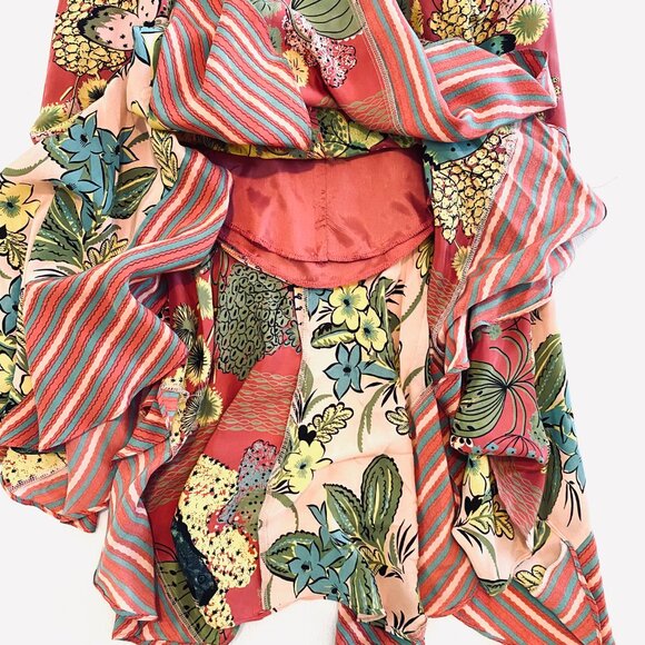 Nanette Lepore dress Women's 6 pink silk strapless fairycore boho floral - Picture 10 of 13